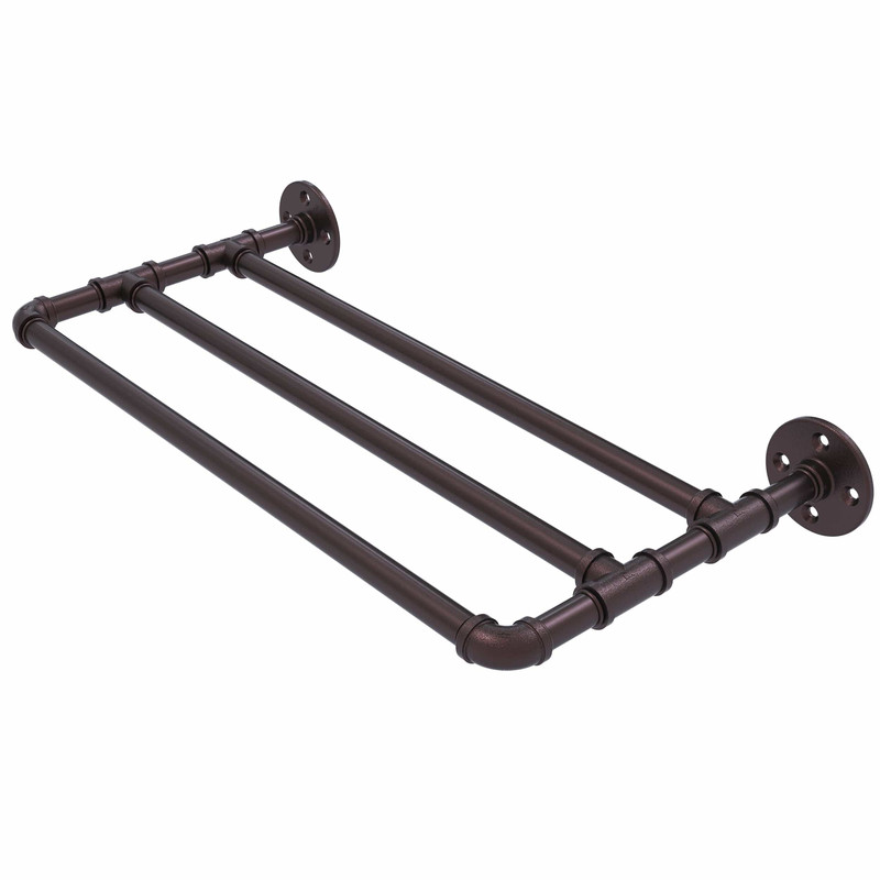 18" Wall Mounted Towel Shelf, Antique Bronze Finish